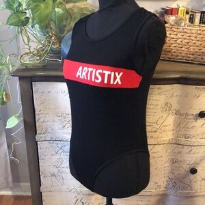 ARTISTIX FASHION BODYSUIT BLACK RED SIZE MEDIUM NEW WITH TAGS